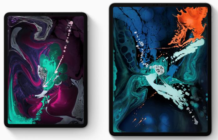 Gli ultimi iPad Pro di Apple hanno display da 11" e 12,9" Immagine stampa degli ultimi iPad Pro lanciati da Apple