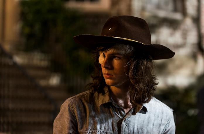 L'attore Chandler Riggs nel ruolo di Carl in The Walking Dead