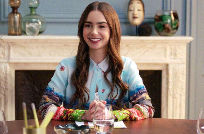 Primo piano di Lily Collins