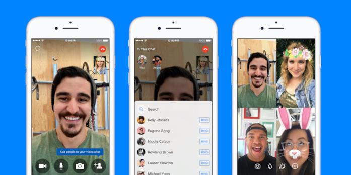 Facebook Messenger supporta le videochiamate di gruppo Esempio di videochiamata di gruppo su Facebook Messenger