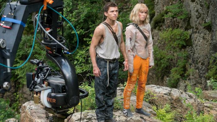 Tom Holland e Daisy Ridley durante le riprese Tom Holland e Daisy Ridley durante le riprese di Chaos Walking