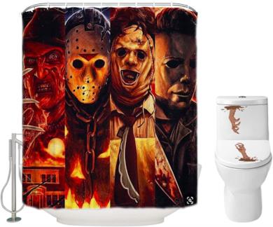 Halloween Shower Curtain Set for Bathroom