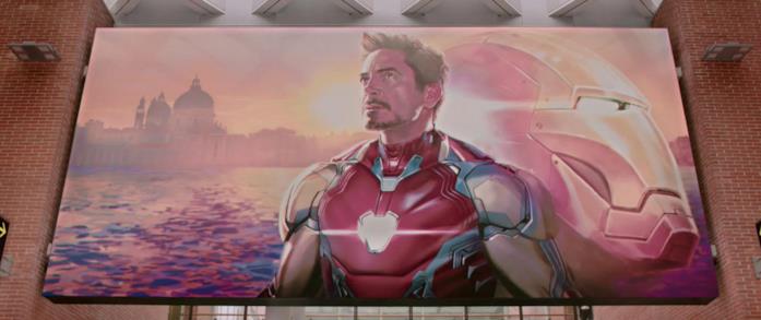 Iron Man omaggiato a Venezia Iron Man in un quadro all'aeroporto di Venezia