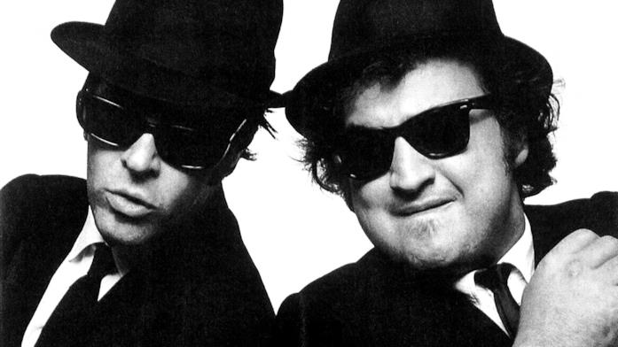 The Blues Brothers in 4K Ultra HD Primo piano di John Belushi e Dan Aykroyd in The Blues Brothers