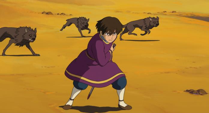 Arren Arren combatte contro i lupi nel deserto
