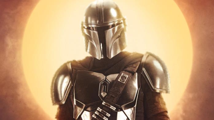 Pedro Pascal nel poster della serie The Mandalorian