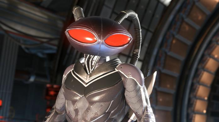 Da supervillain a comprimario: Black Manta rimane un nemico pericoloso di Aquaman Mezzobusto di Yahya Abdul-Mateen II nascosto nell'armatura di Black Manta