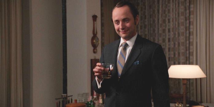 Pete Campbell, uno dei personaggi che conosce la vera identità di Mad Men Vincent Kartheiser in Mad Men