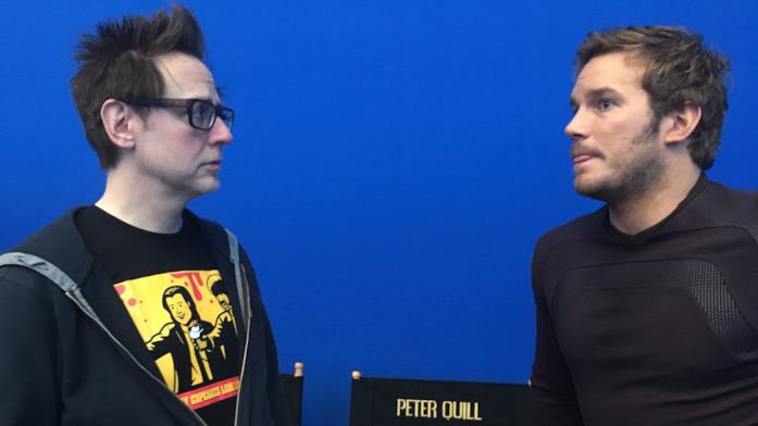 Il regista James Gunn e l'attore Chris Pratt