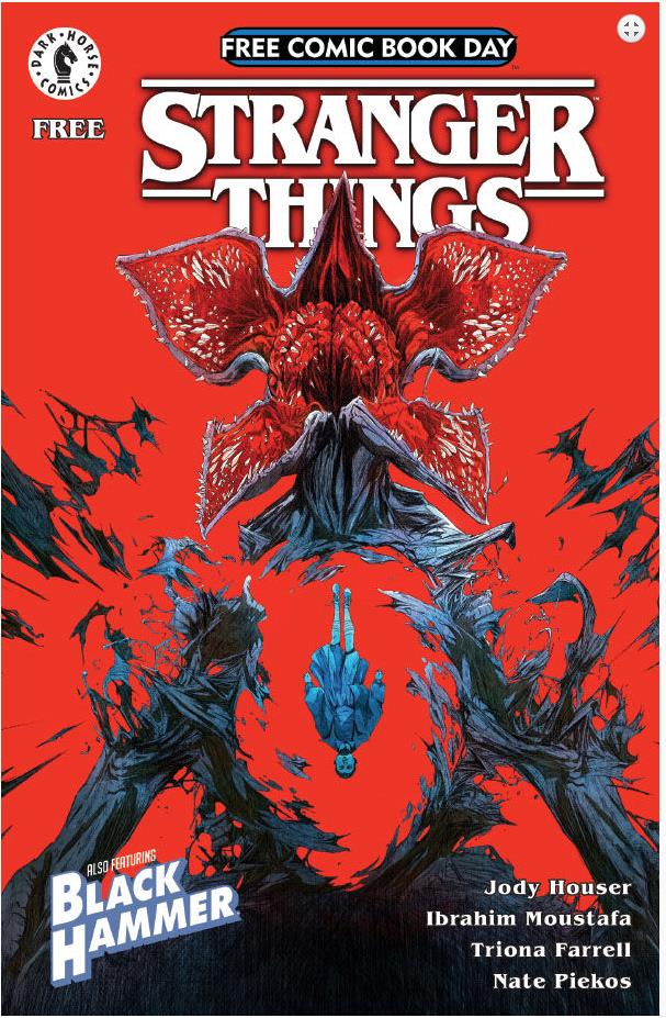 Stranger Things, tutti i fumetti Un enorme Demogorgone su sfondo rosso