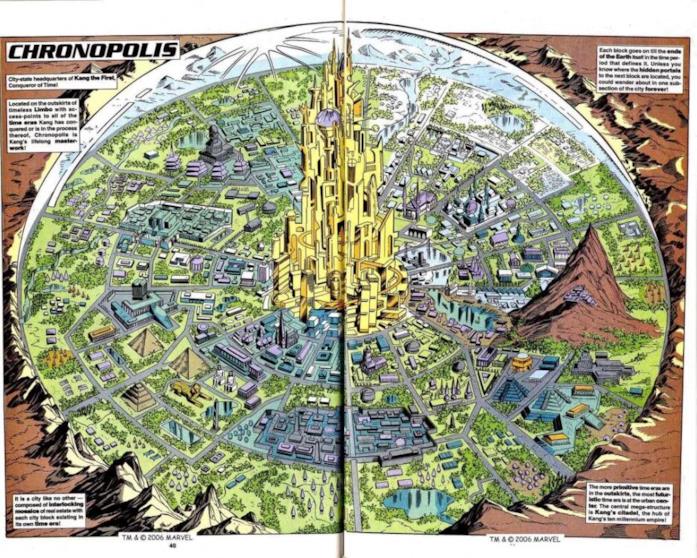Un'illustrazione di Chronopolis nei fumetti Marvel Chronopolis nei fumetti Marvel