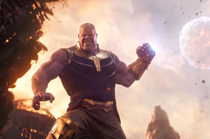 Un'immagine di Thanos in Avengers: Infinity War