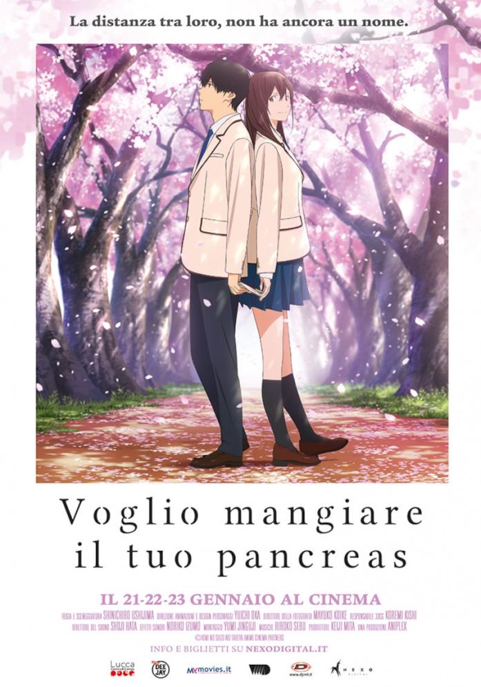 La locandina ufficiale dell'anime Voglio mangiare il tuo pancreas Il poster di Voglio mangiare il tuo pancreas