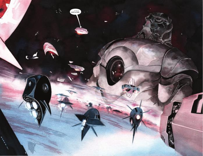 Descender: una pagina Una porzione di un fumetto della saga Descender
