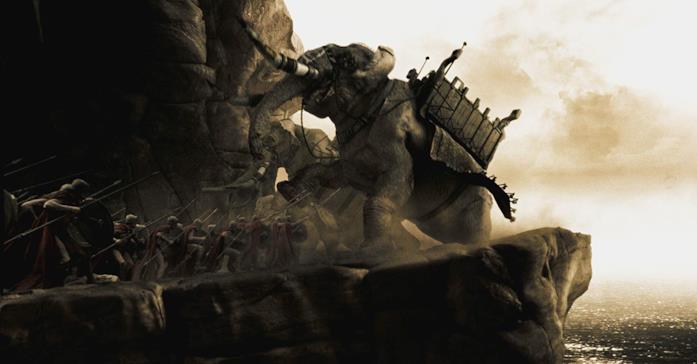 300, i fatti storici dietro al film Un elefante da guerra in una scena del film 300