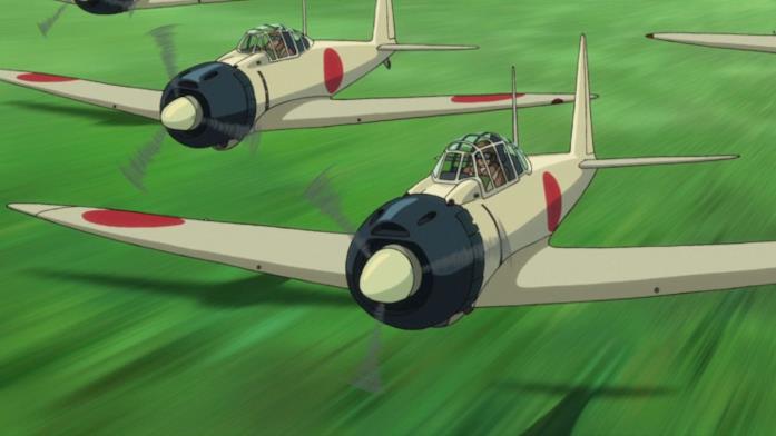 Il Mitsubishi A5M, detto anche lo "Zero" Modelli di Mitsubishi A5M, ideati da Jiro, volano in velocità