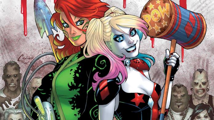 Dettaglio della cover di Harley Quinn #7 con Poison Ivy