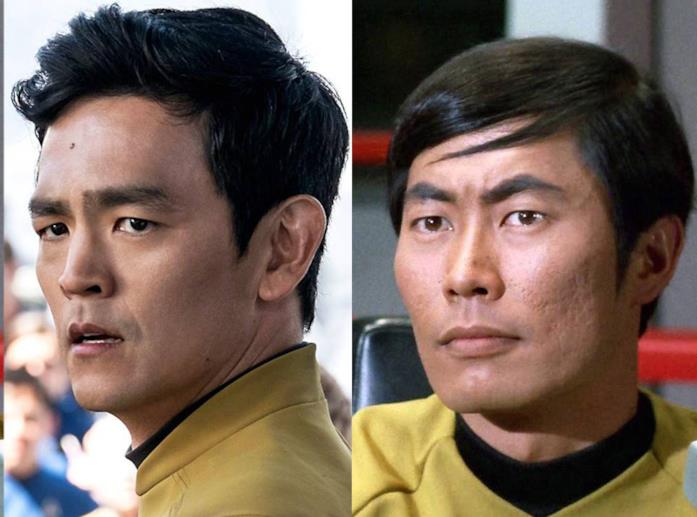 Hikaru Sulu John Cho e George Takei in Star Trek