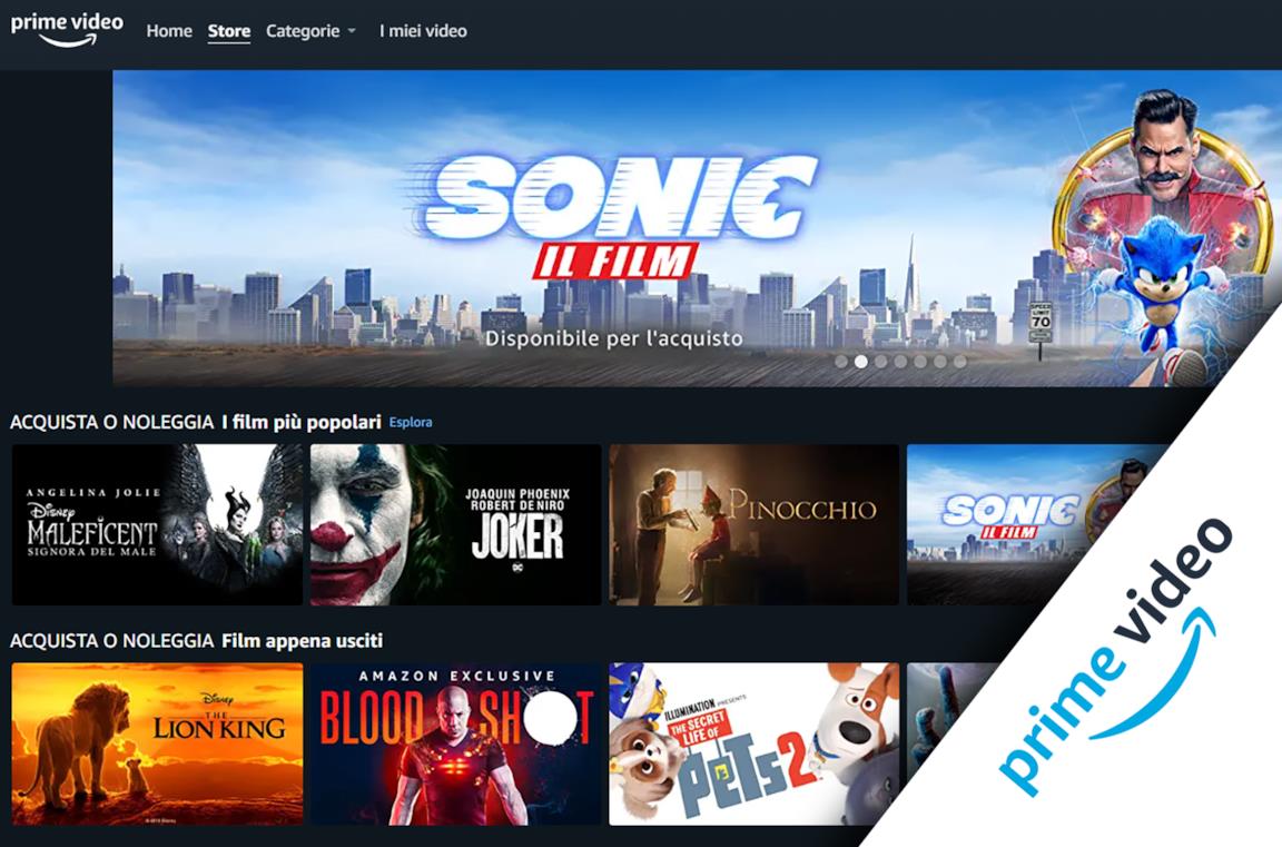 La Home di Amazon Prime Video Store