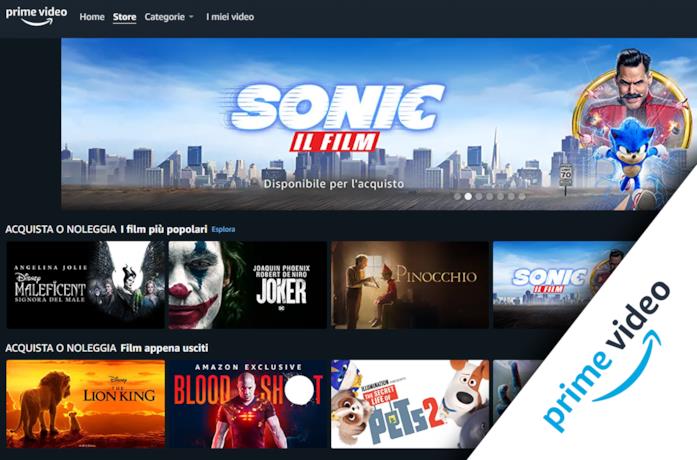 La Home di Amazon Prime Video Store