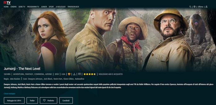 Su TIMVISION anche Jumanji: The Next Level La scheda di Jumanji: The Next Level su TIMVISION