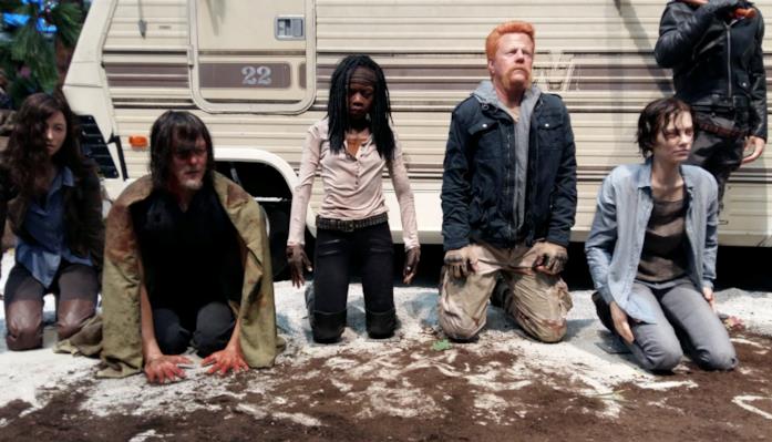 Abraham, Michonne, Daryl e Maggie ricostruiti in cera Abraham, Michonne, Daryl e Maggie ricostruiti in cera