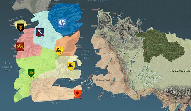 La mappa interattiva di Game of Thrones ti sorprenderà Screenshot della mappa Quartermaester