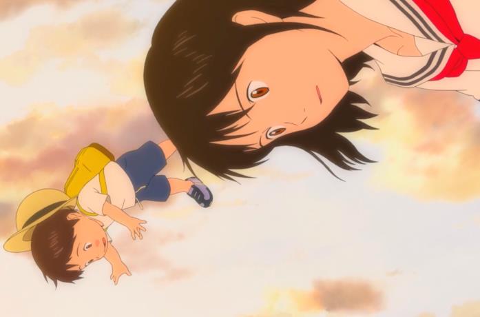 Kun e Mirai in una scena del film d'animazione di Mamoru Hosoda