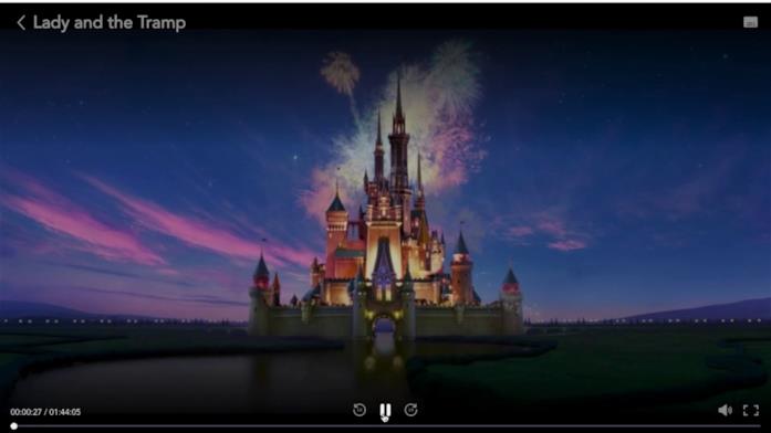 Il player web di Disney+ Il player web di Disney+