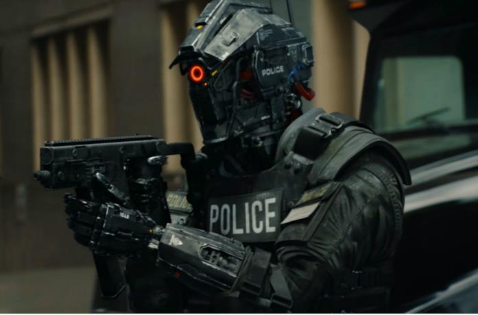 Un'immagine di un poliziotto robot in Code 8