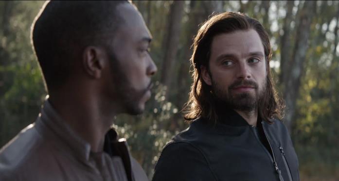 Sam Wilson e Bucky Barnes in Avengers: Endgame
