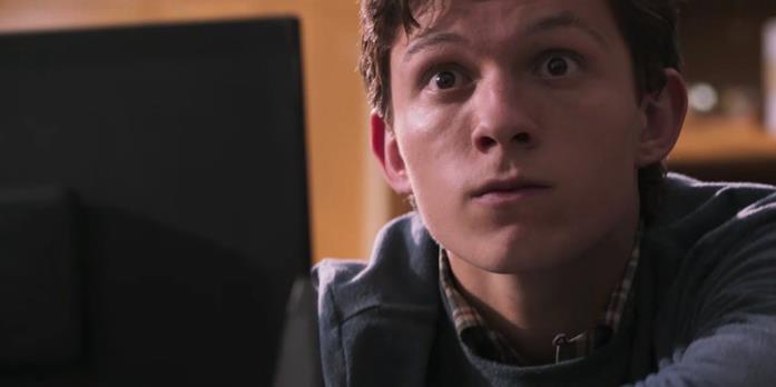 Un primo piano di Tom Holland in Spider-Man: Homecoming