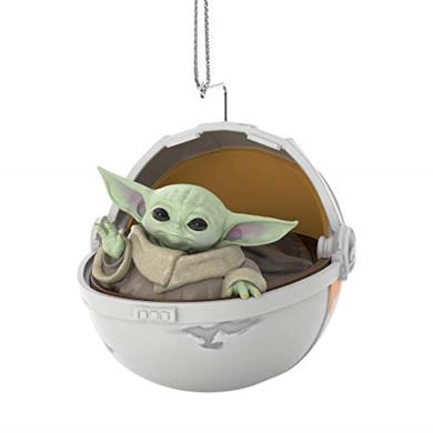Biggystar Baby Yoda Peluche 3D Mini Yoda Figure Decorazioni per Alberi di Natale Ornamenti Natalizi Ciondolo in Resina