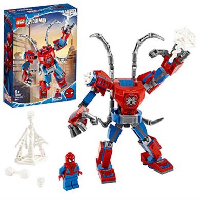 LEGO Super Heroes Il Mech di Spider-Man Set di Costruzioni per Bambini, con la Minifigure di SpiderMan e Ragnatela Acciuffa-Furfanti, +6 Anni, 76146