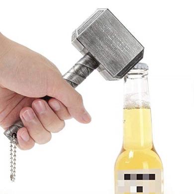 ASEOK Thor Hammer apribottiglie, apribottiglie Big Bar Vino, Mjolnir Quake Birra apribottiglie, Perfetto per Bar e per Uso Domestico (Argento)