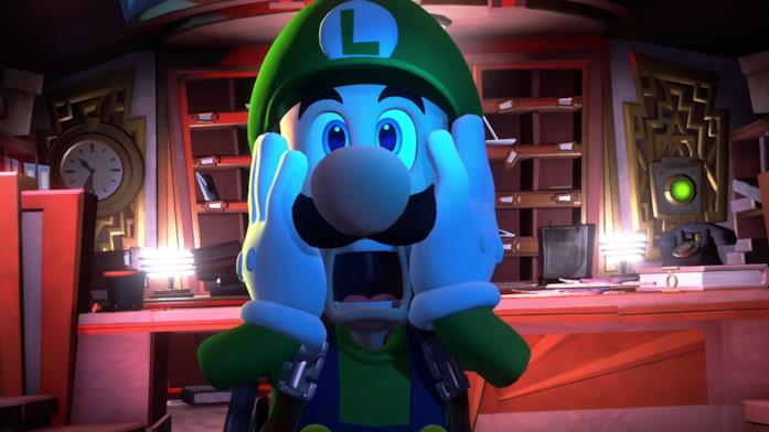 Luigi in un'immagine promozionale di Luigi's Mansion 3