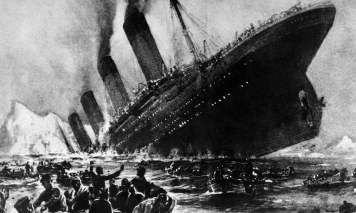 Il Titanic mentre affonda