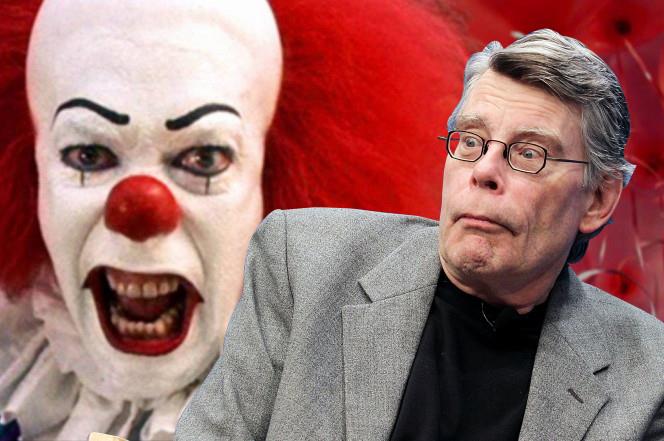 Stephen King e il clown Un collage tra Stephen King e un clown
