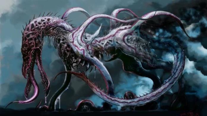 Una creatura tentacolare ispirata ai racconti di Lovecraft Uno dei mostri di Howard Phillips Lovecraft