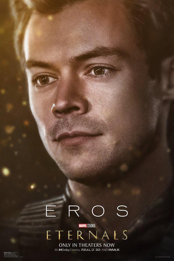 Harry Styles nel poster promozionale di Eternals Harry Styles è Eros nel poster promozionale di Eternals