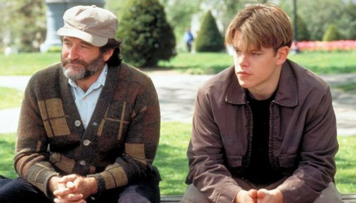 Robin Williams ha vinto un Oscar per la sua interpretazione in Will Hunting - Genio ribelle Un'immagine del film Will Hunting - Genio ribelle