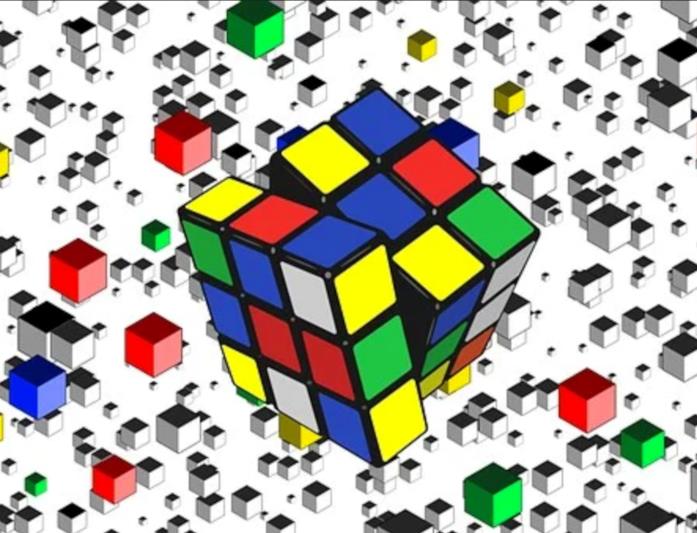 Cubo Rubik Un cubo di Rubik mentre ruota