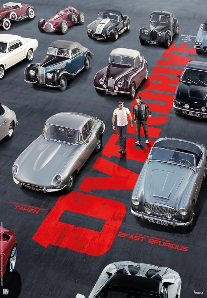Overdrive Poster Il poster di Overdrive con tutte le auto del film
