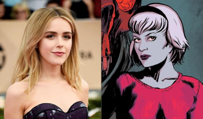 Un'immagine a confronto di Kiernan Shipka e Sabrina Spellman