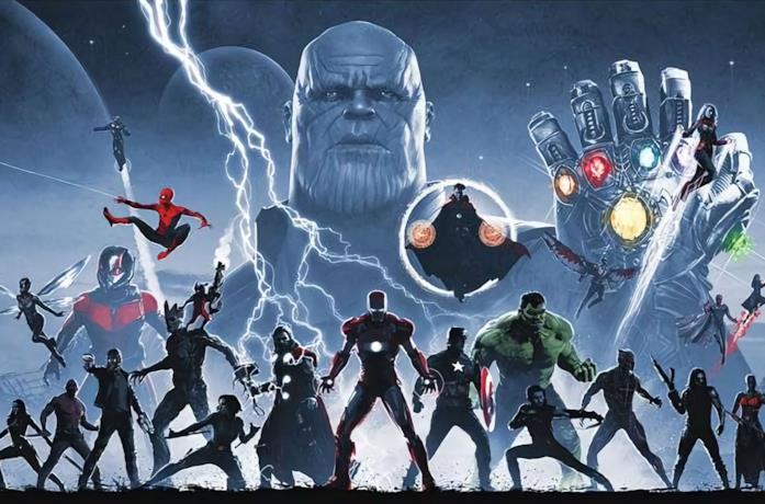 Thanos e gli eroi Marvel
