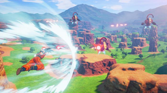 Goku contro nemici robot Kakarot esplorazione