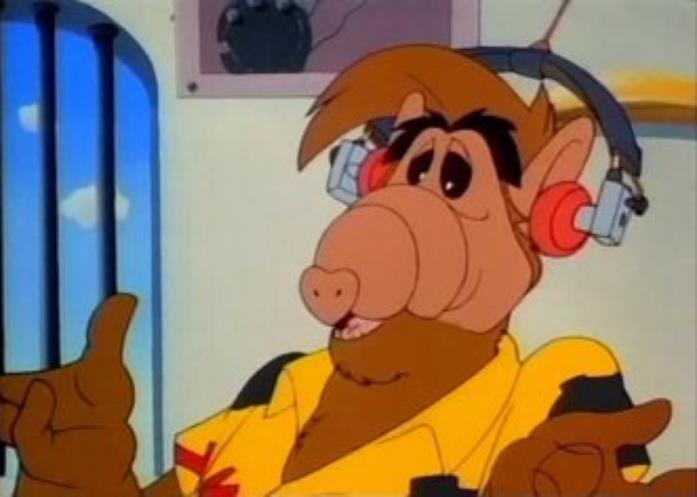 Una sequenza del cartone animato di Alf Alf è stato protagonista anche di una serie di cartoni animati
