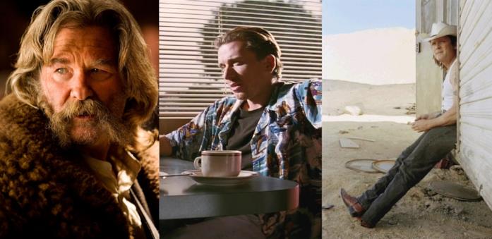 Collage di Russell, Roth e Madsen nei precedenti film di Tarantino