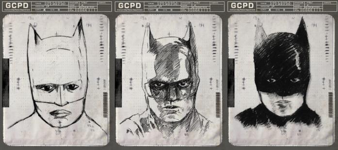 Il volto di Batman in un disegno