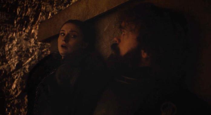 Da Game of Thrones 8 anche una scena tagliata con due eroici Tyrion e Sansa Sophie Turner e Peter Dinklage in Game of Thrones 8x03